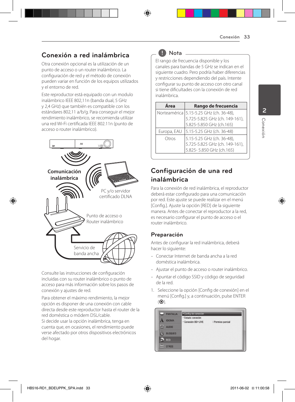 Conexión a red inalámbrica, Configuración de una red inalámbrica | Pioneer BCS-FS515 User Manual | Page 329 / 452