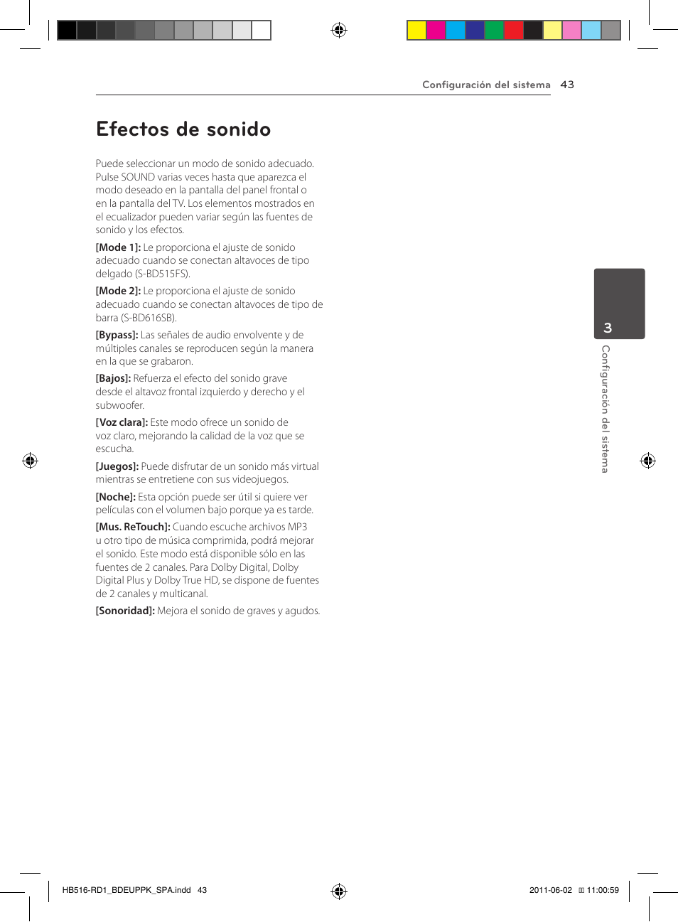 43 efectos de sonido, Efectos de sonido | Pioneer BCS-FS515 User Manual | Page 339 / 452
