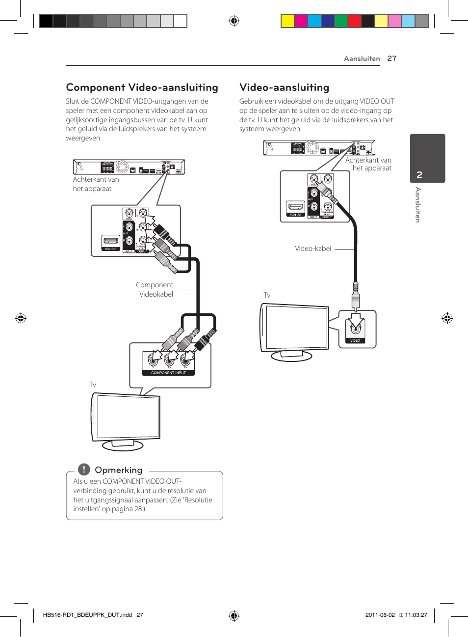 Component video-aansluiting, Video-aansluiting | Pioneer BCS-FS515 User Manual | Page 395 / 452