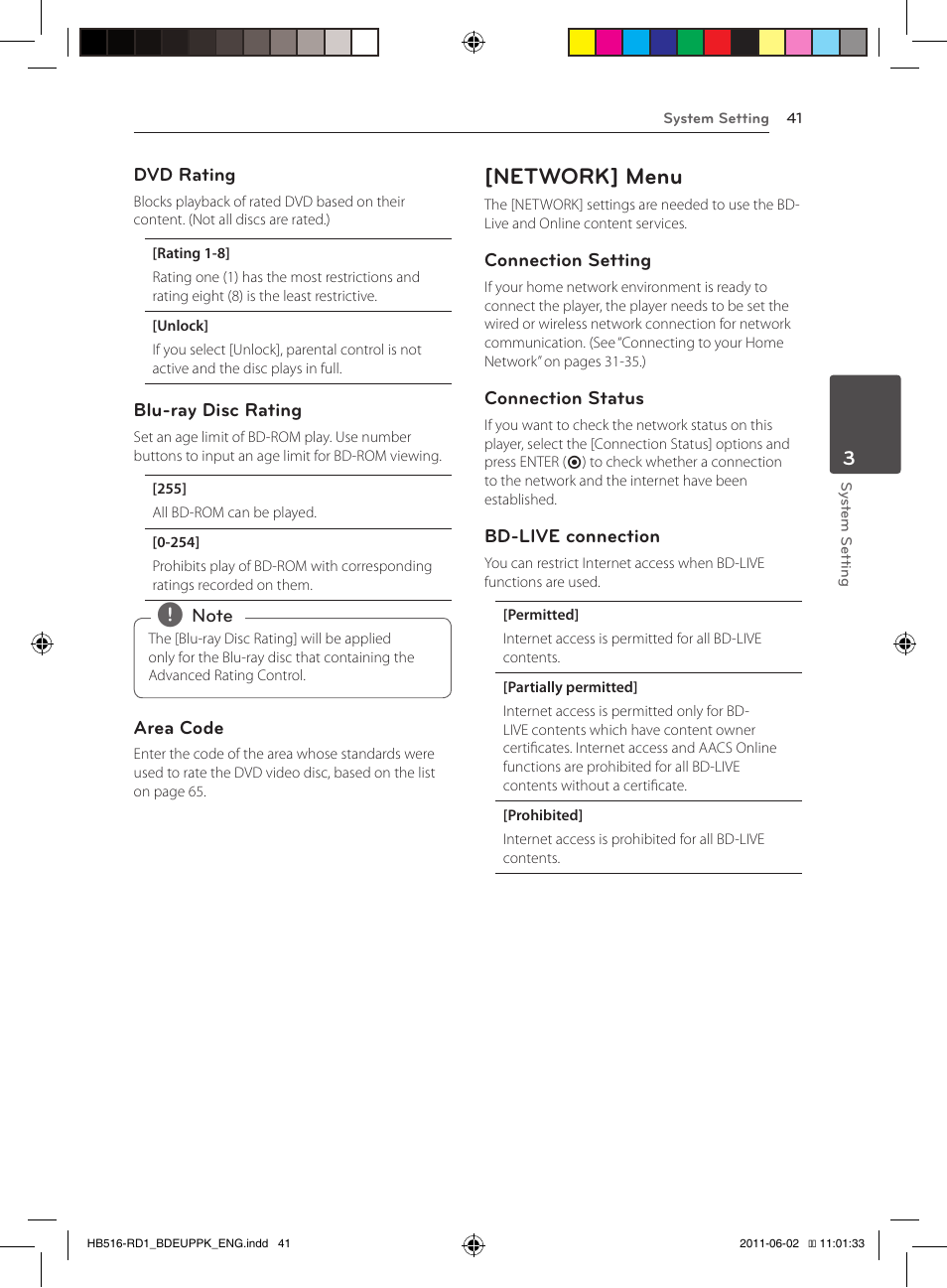 41 – [network] menu, Network] menu | Pioneer BCS-FS515 User Manual | Page 41 / 452