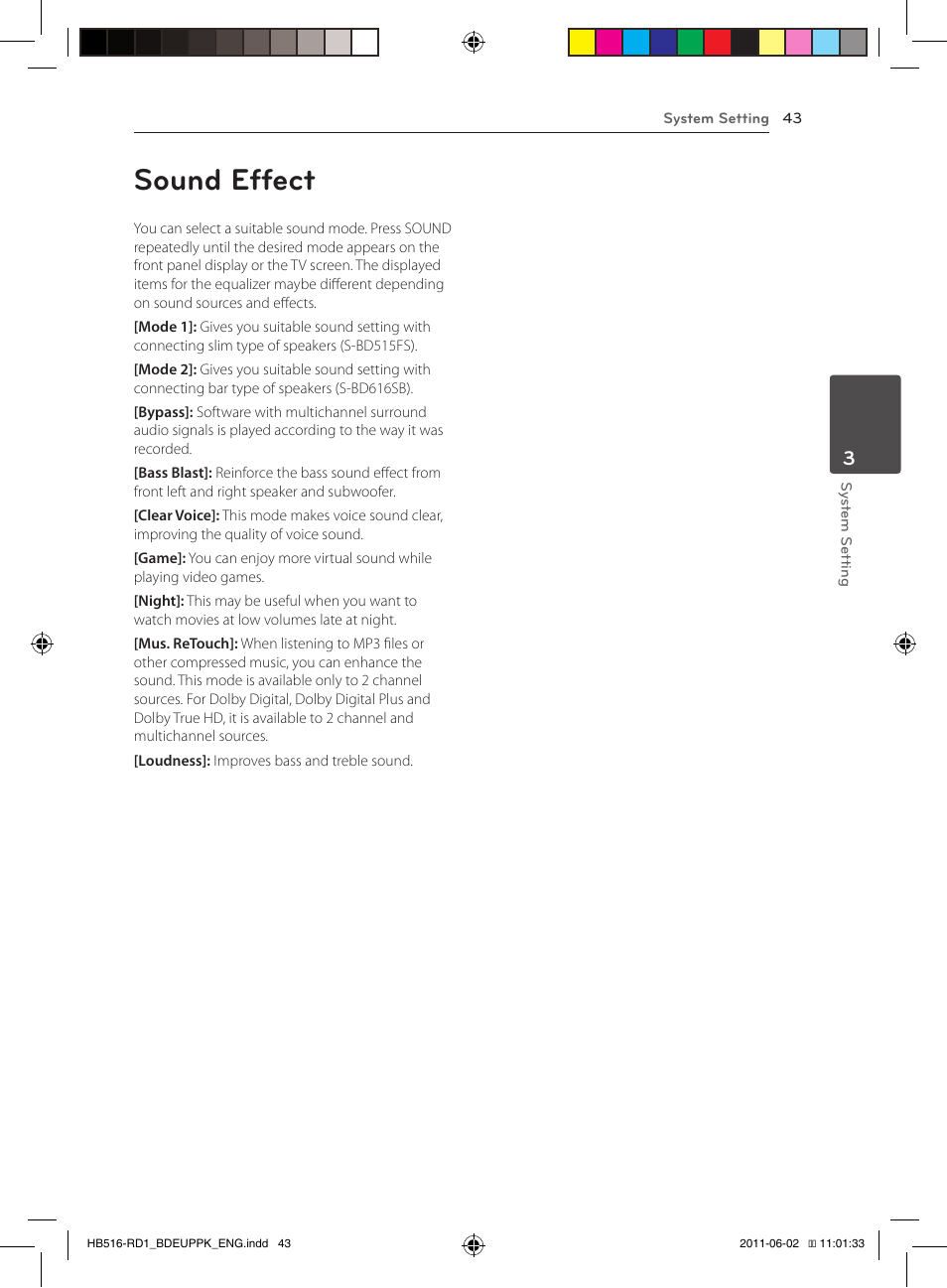 43 sound effect, Sound effect | Pioneer BCS-FS515 User Manual | Page 43 / 452