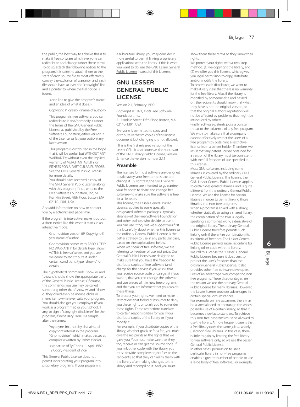 Gnu lesser general public license | Pioneer BCS-FS515 User Manual | Page 445 / 452