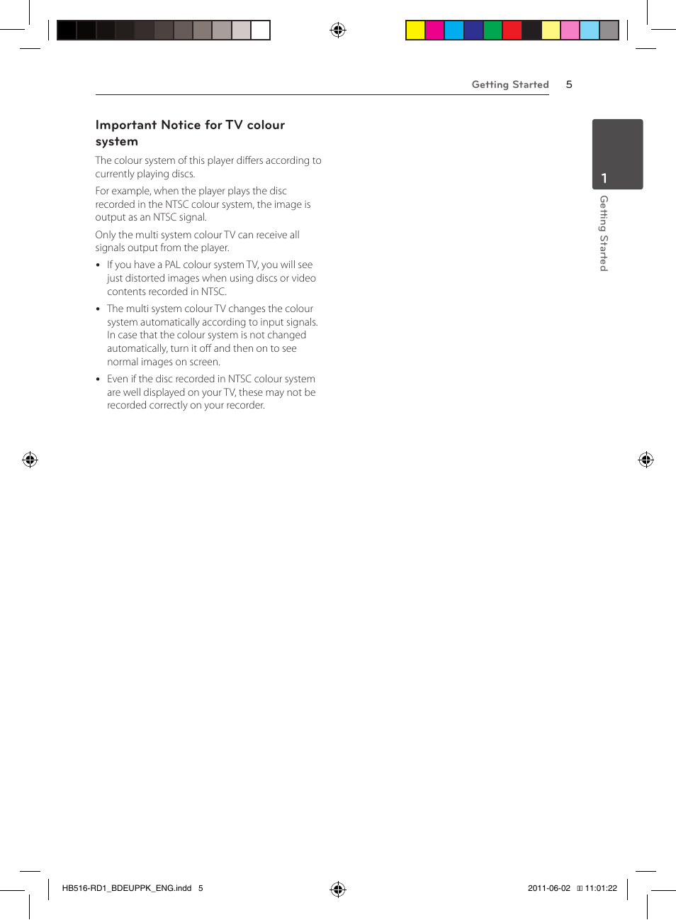 Important notice for tv colour system | Pioneer BCS-FS515 User Manual | Page 5 / 452