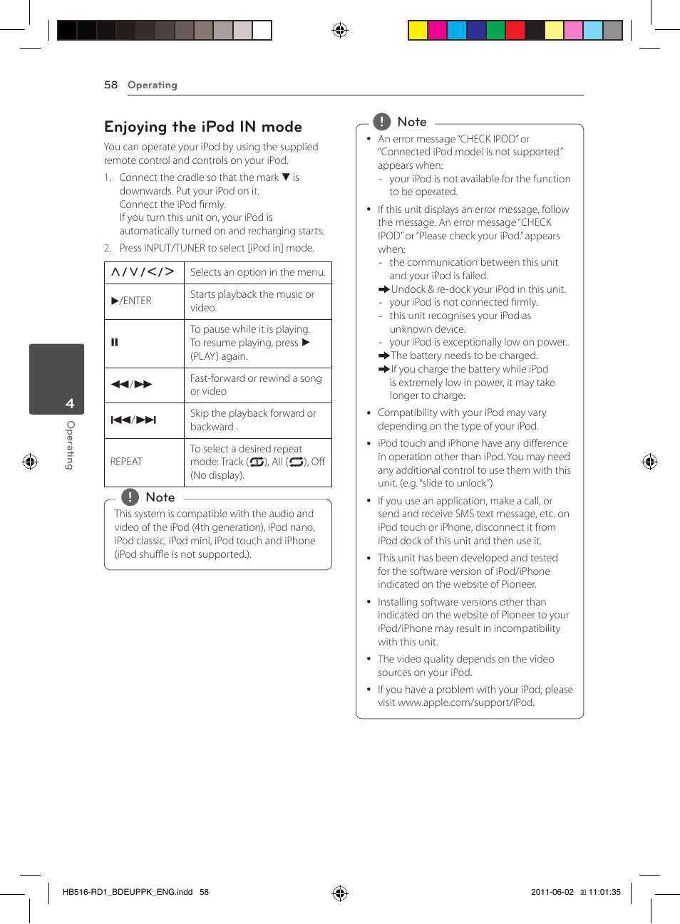 58 – enjoying the ipod in mode, Enjoying the ipod in mode | Pioneer BCS-FS515 User Manual | Page 58 / 452