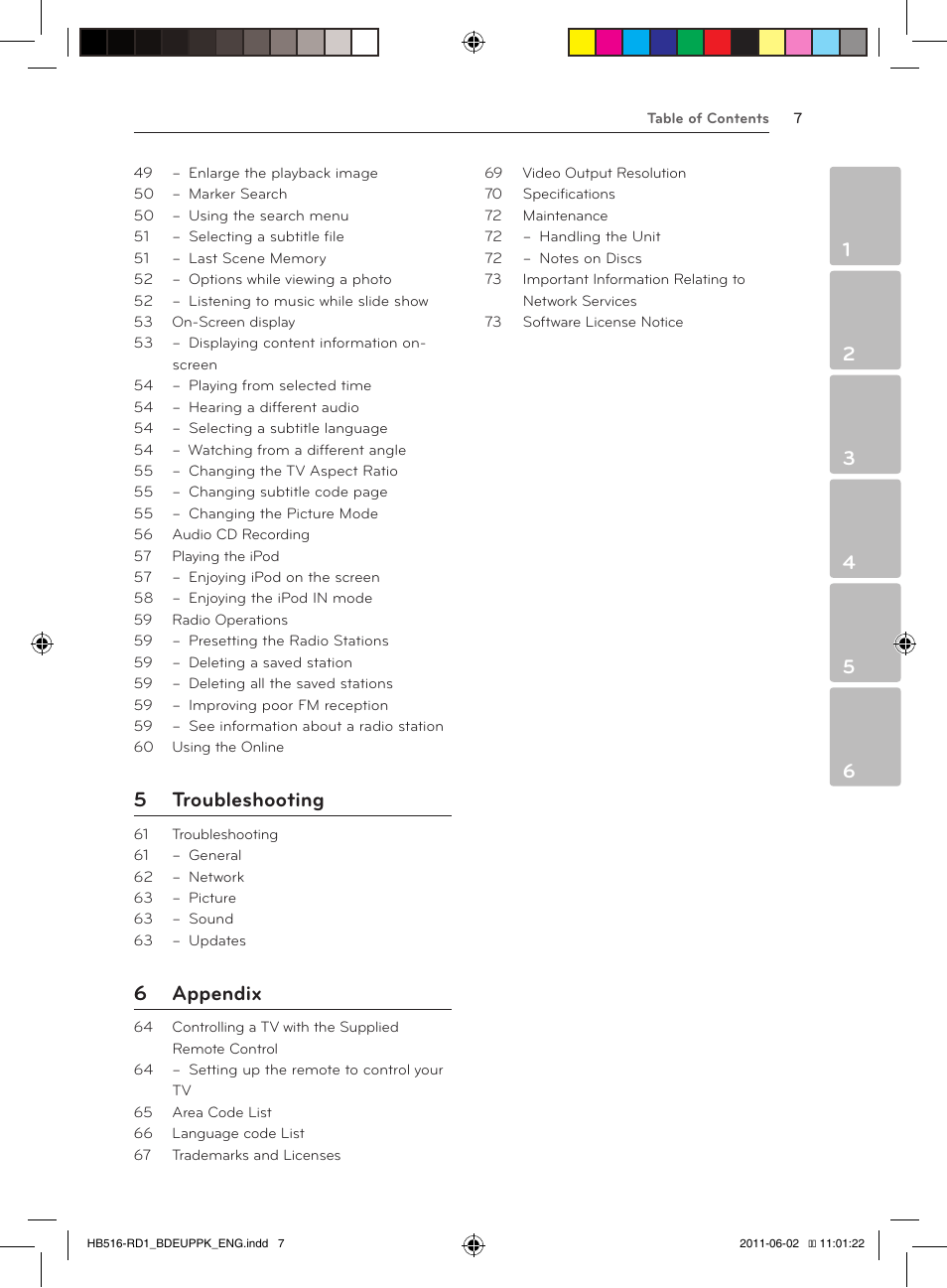 5 troubleshooting, 6 appendix | Pioneer BCS-FS515 User Manual | Page 7 / 452