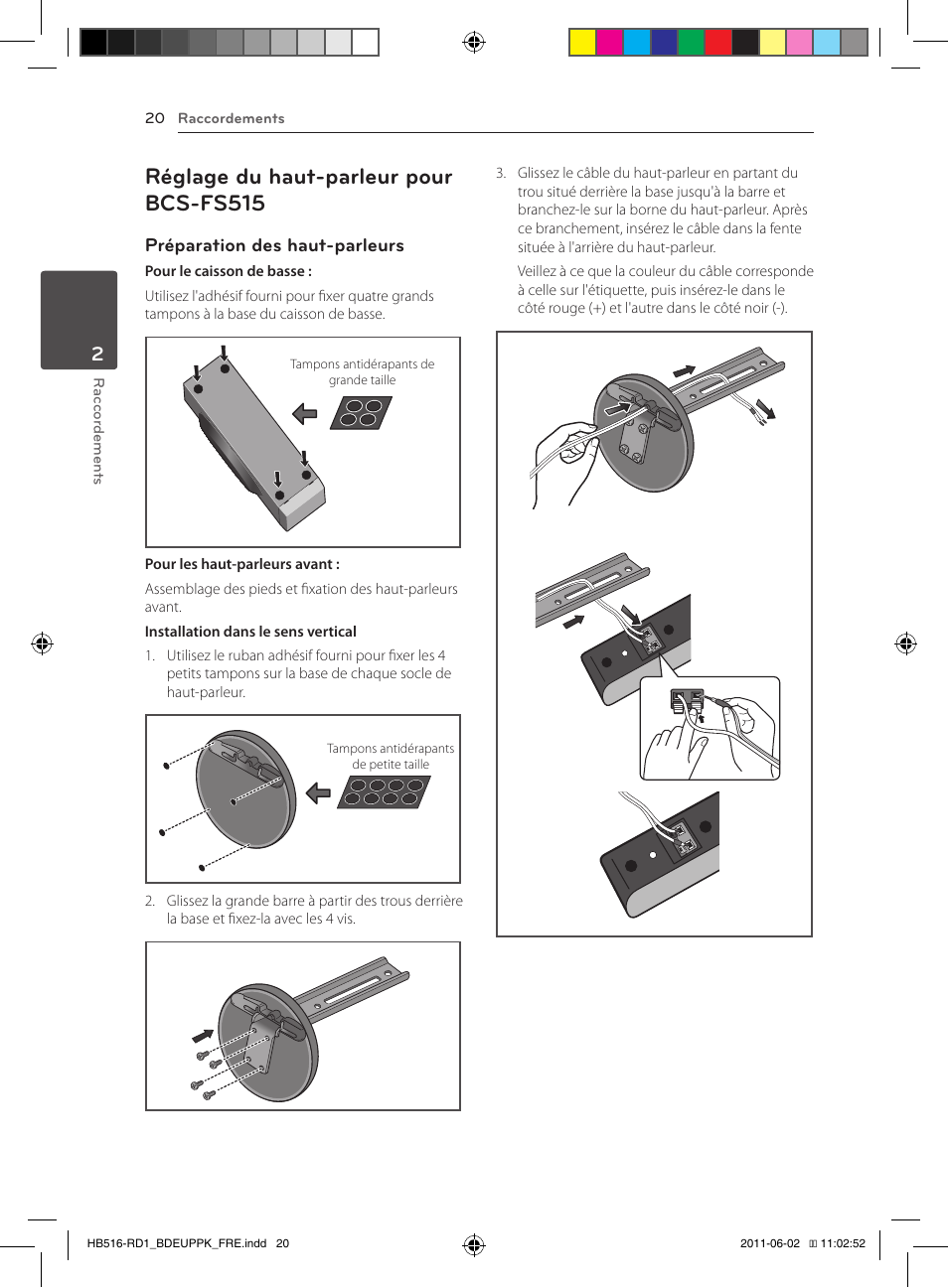 20 – réglage du haut-parleur pour, Bcs-fs515, Réglage du haut-parleur pour bcs-fs515 | Préparation des haut-parleurs | Pioneer BCS-FS515 User Manual | Page 92 / 452