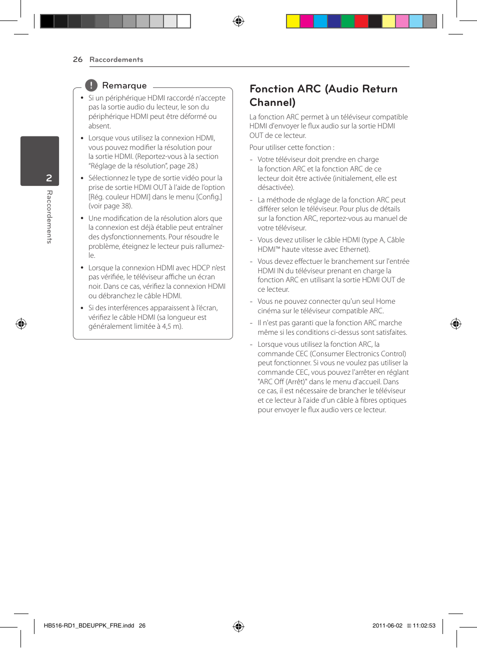 26 – fonction arc (audio return channel), Fonction arc (audio return channel) | Pioneer BCS-FS515 User Manual | Page 98 / 452