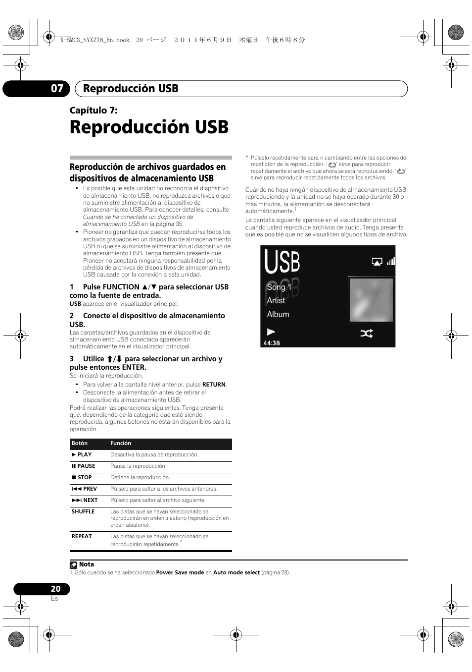 07 reproducción usb, Reproducción usb, Reproducción usb 07 | Capítulo 7, Song 1 artist album | Pioneer X-SMC3-K User Manual | Page 104 / 132