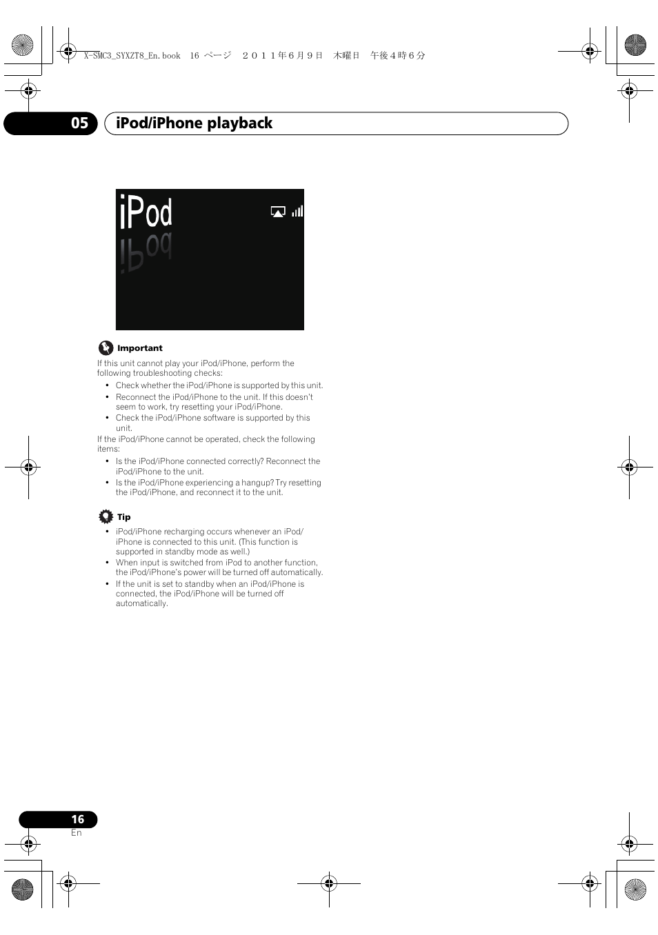 Ipod/iphone playback 05 | Pioneer X-SMC3-K User Manual | Page 16 / 132