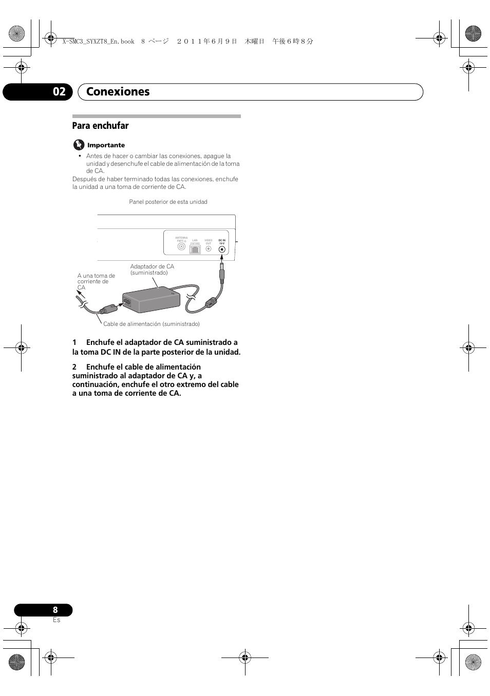 Para enchufar, Conexiones 02 | Pioneer X-SMC3-K User Manual | Page 92 / 132