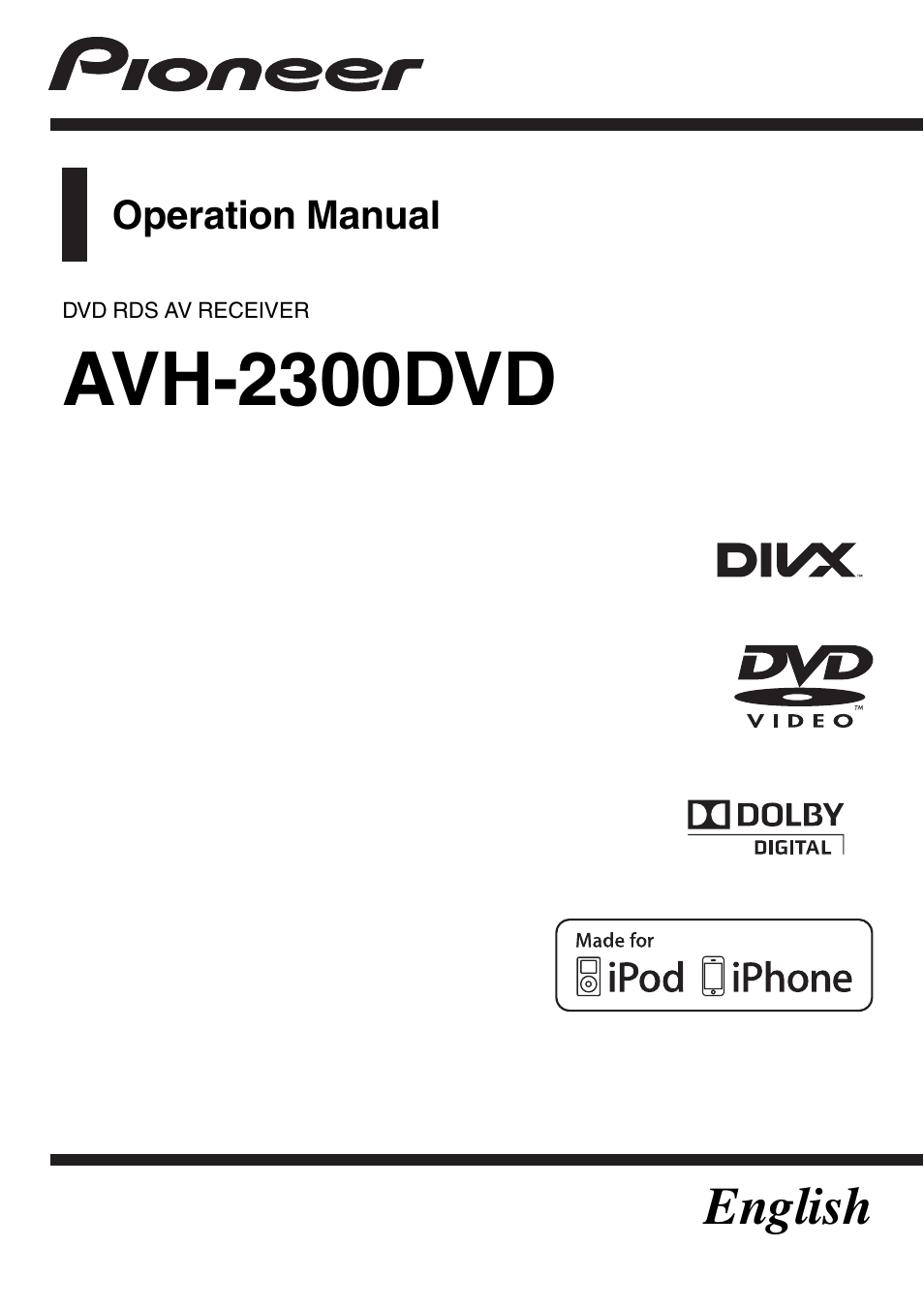 Pioneer AVH-2300DVD User Manual | 64 pages