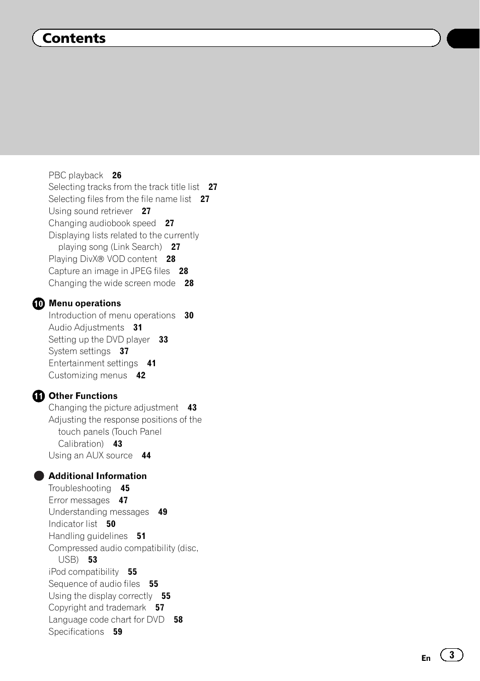 Pioneer AVH-2300DVD User Manual | Page 3 / 64