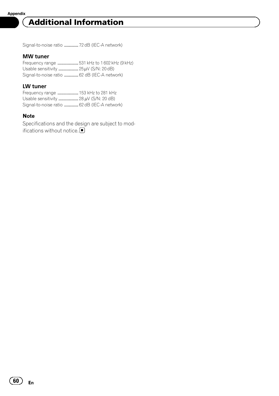 Additional information | Pioneer AVH-2300DVD User Manual | Page 60 / 64
