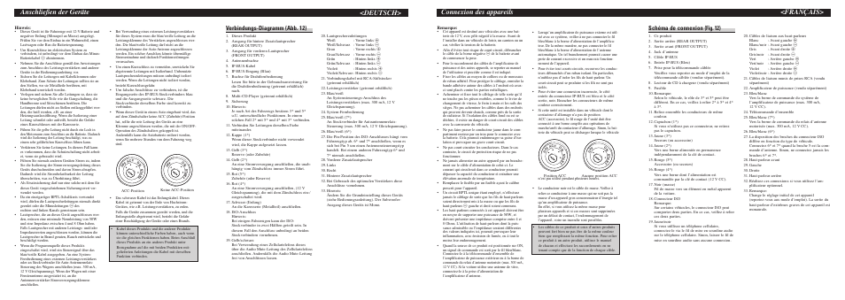 Français> connexion des appareils, Anschließen der geräte, Deutsch | Schéma de connexion (fig. 12), Verbindungs-diagramm (abb. 12) | Pioneer DEH-P6700MP User Manual | Page 7 / 8