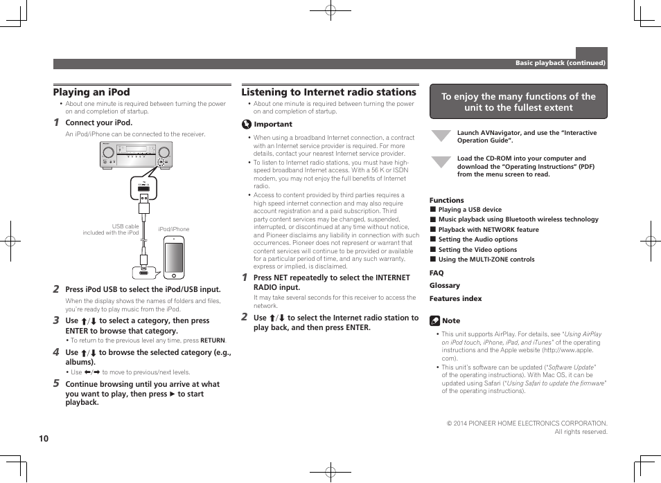 Pioneer VSX-924-K User Manual | Page 10 / 76