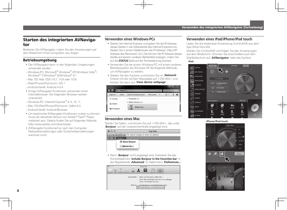 Starten des integrierten avnaviga- tor | Pioneer VSX-924-K User Manual | Page 24 / 76