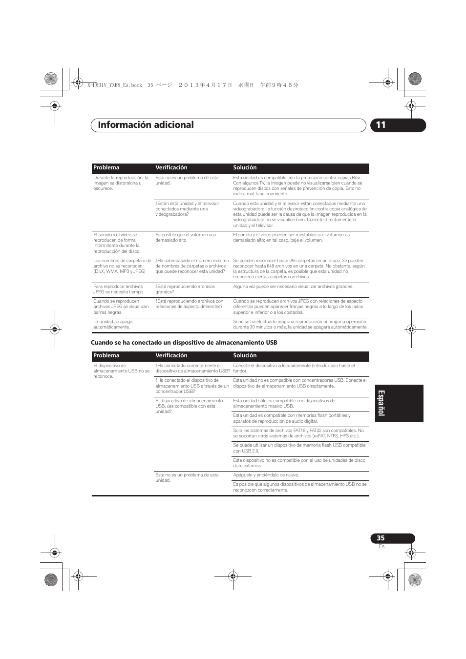 Información adicional 11 | Pioneer X-HM31V-K User Manual | Page 245 / 256