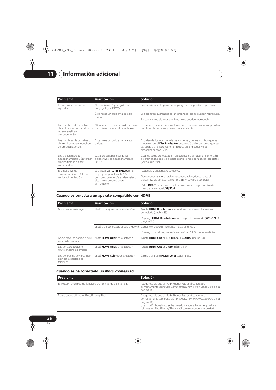 Información adicional 11 | Pioneer X-HM31V-K User Manual | Page 246 / 256