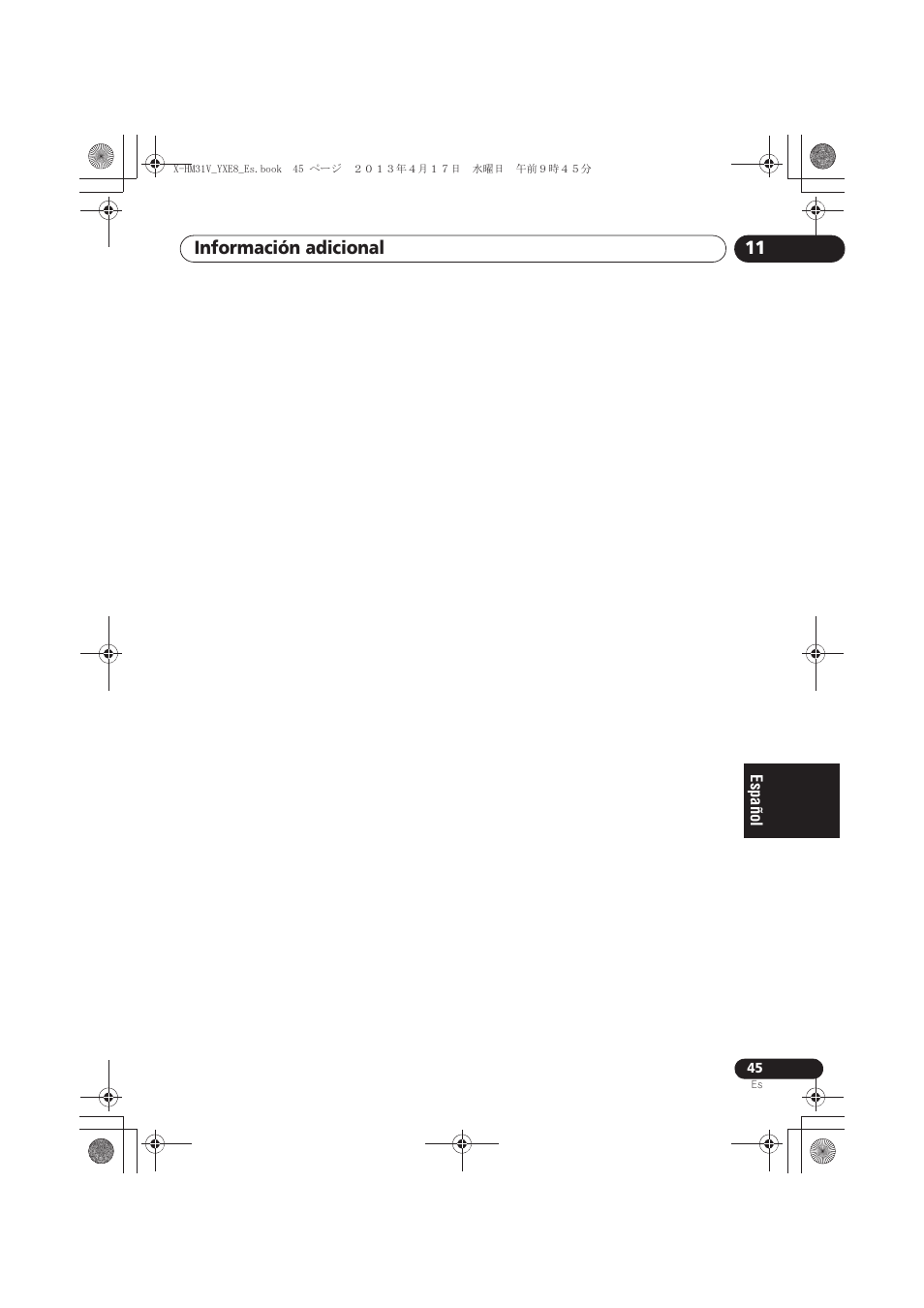 Información adicional 11 | Pioneer X-HM31V-K User Manual | Page 255 / 256