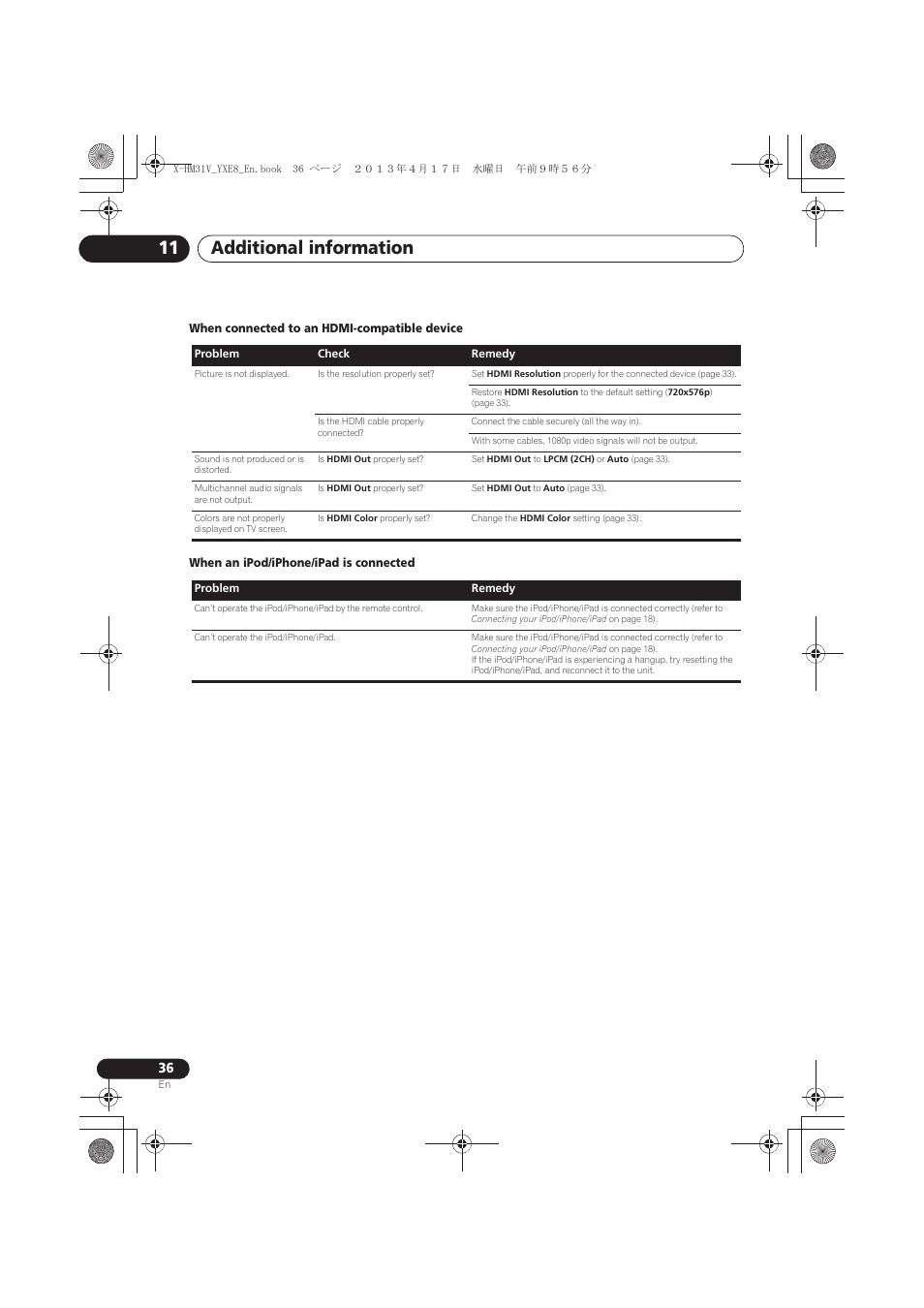 Additional information 11 | Pioneer X-HM31V-K User Manual | Page 36 / 256