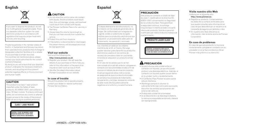 Pioneer DEH-8300SD User Manual | 4 pages