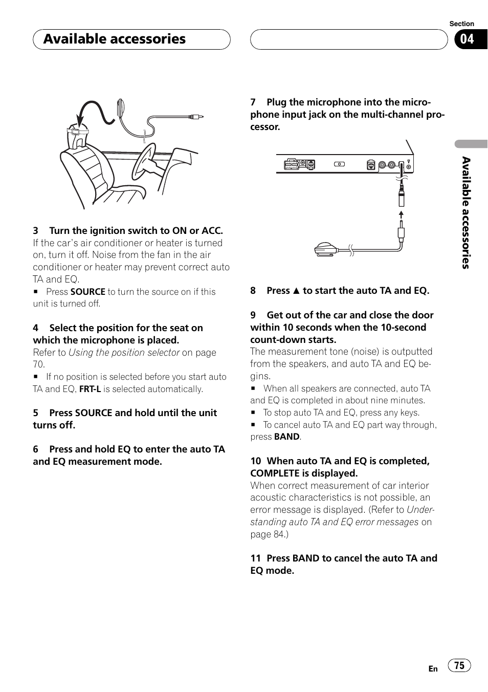 Available accessories | Pioneer DVH-P590MP User Manual | Page 75 / 97