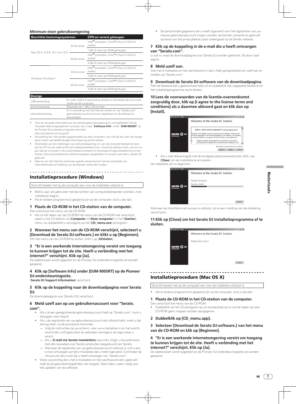 Installatieprocedure (windows), Installatieprocedure (mac os x) | Pioneer DJM-900SRT User Manual | Page 119 / 200
