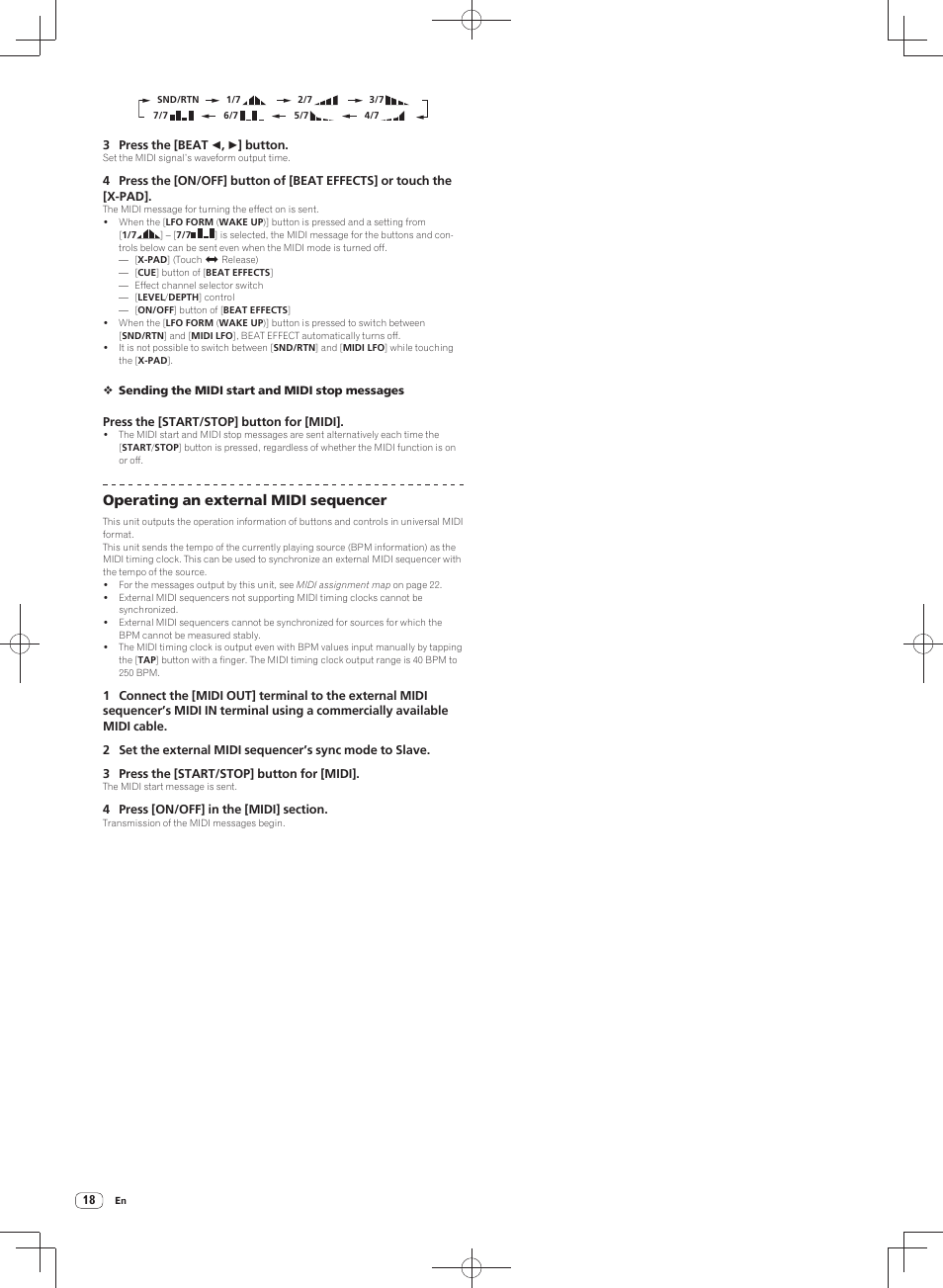 Operating an external midi sequencer | Pioneer DJM-900SRT User Manual | Page 18 / 200