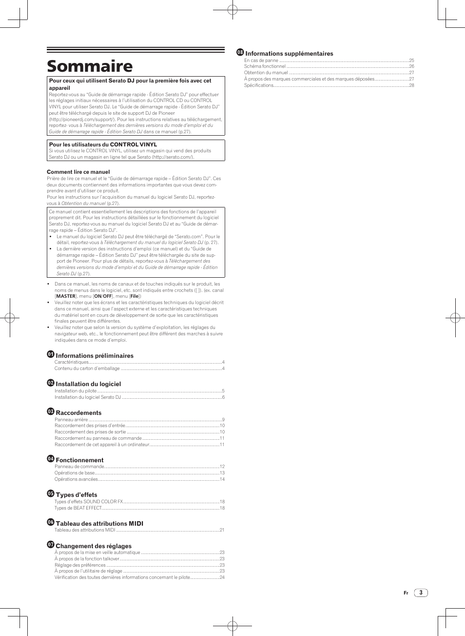 Mode d’emploi, Table de mixage, Sommaire | Pioneer DJM-900SRT User Manual | Page 31 / 200