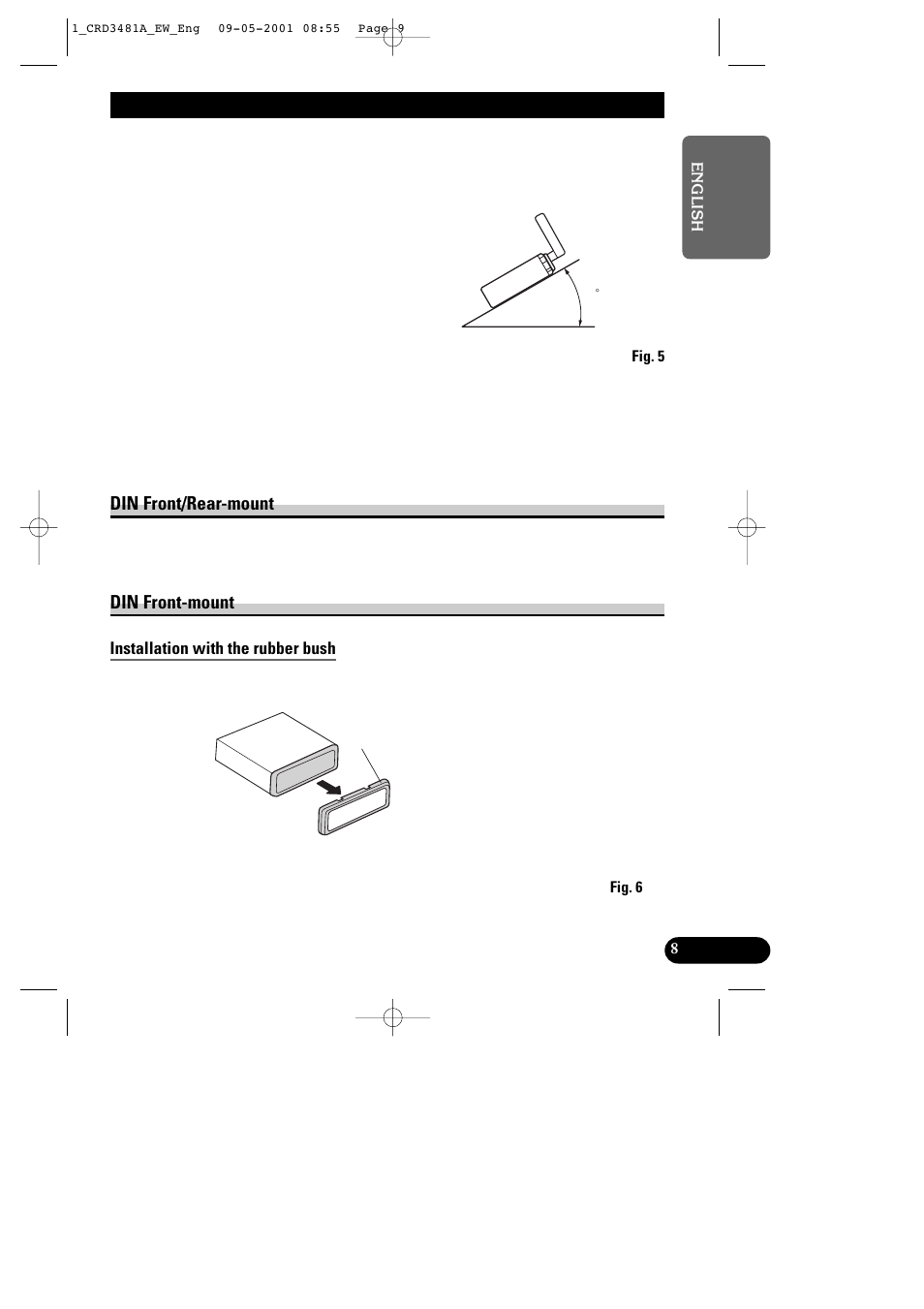 Installation, Din front/rear-mount, Din front-mount | Pioneer AVX-7300 User Manual | Page 9 / 14