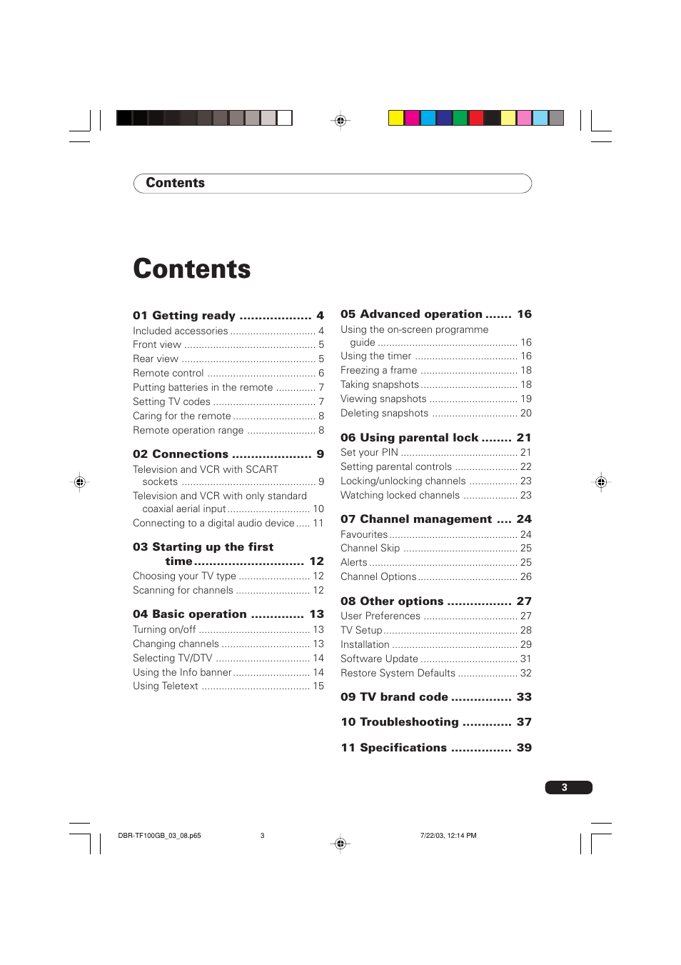 Pioneer DBR-TF100GB User Manual | Page 3 / 40