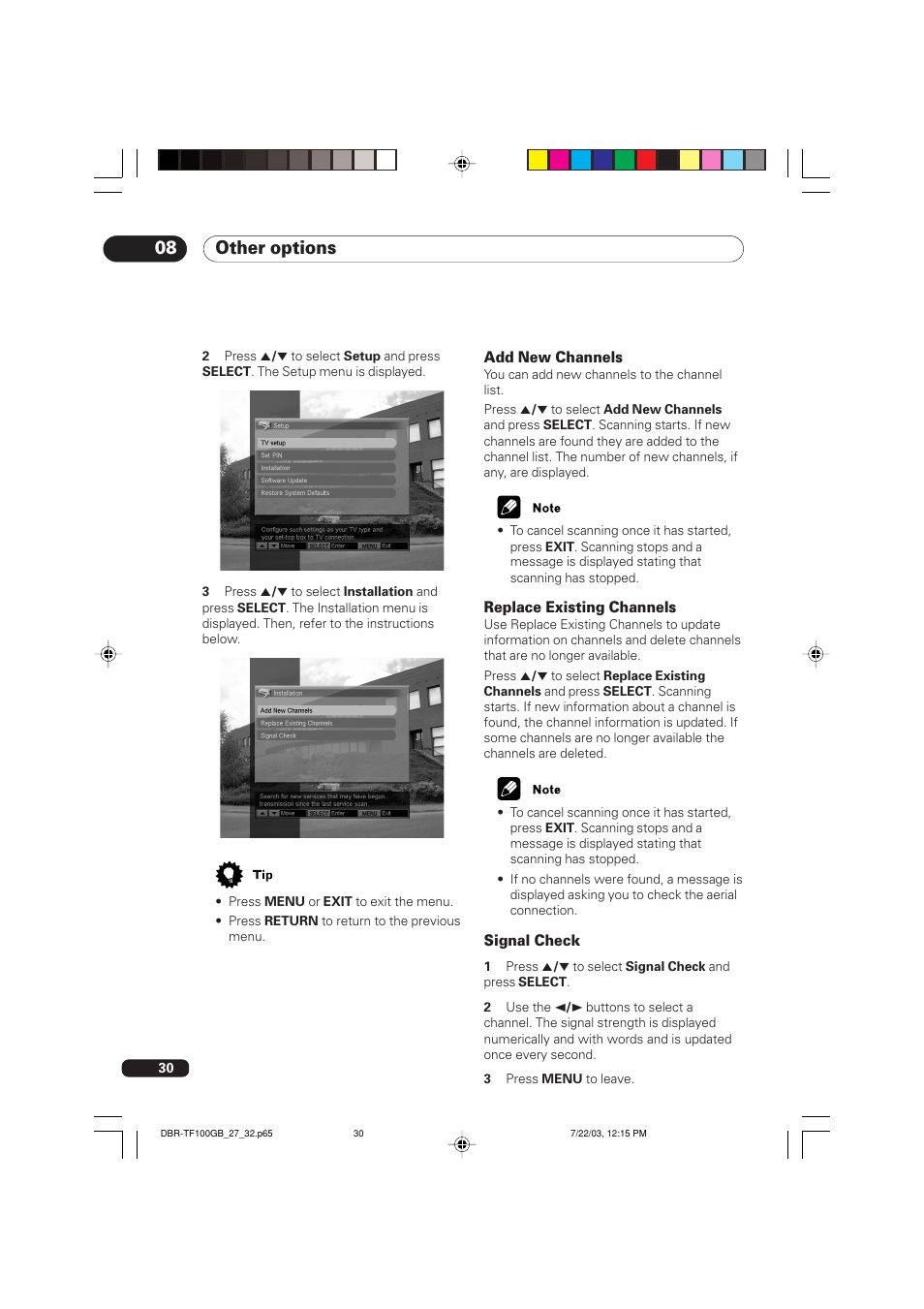 Other options 08 | Pioneer DBR-TF100GB User Manual | Page 30 / 40