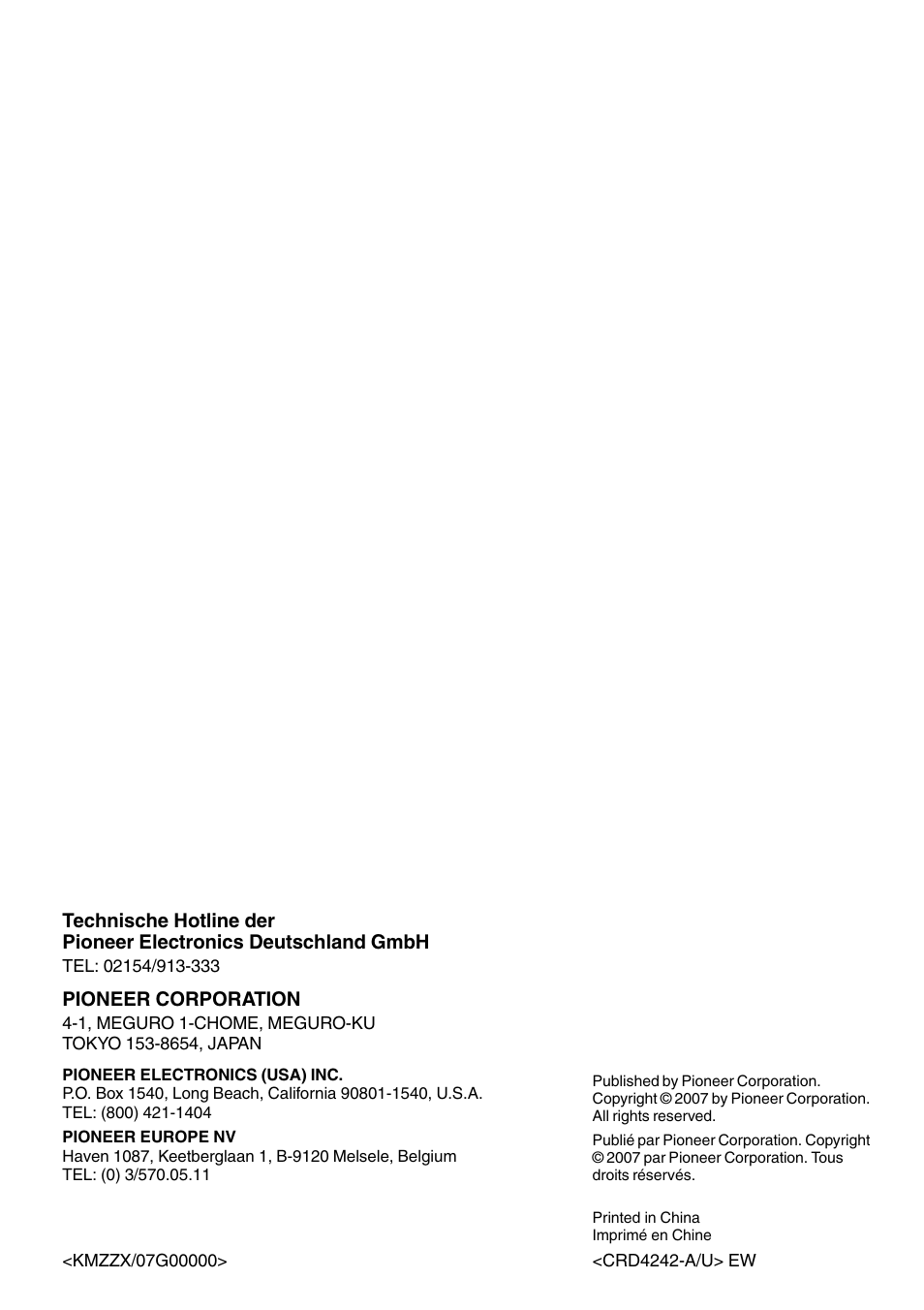Pioneer AVIC-X3 User Manual | Page 182 / 182