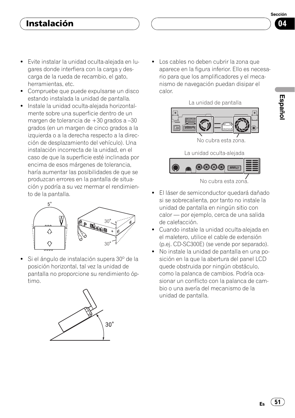 Instalación | Pioneer AVIC-X3 User Manual | Page 51 / 182