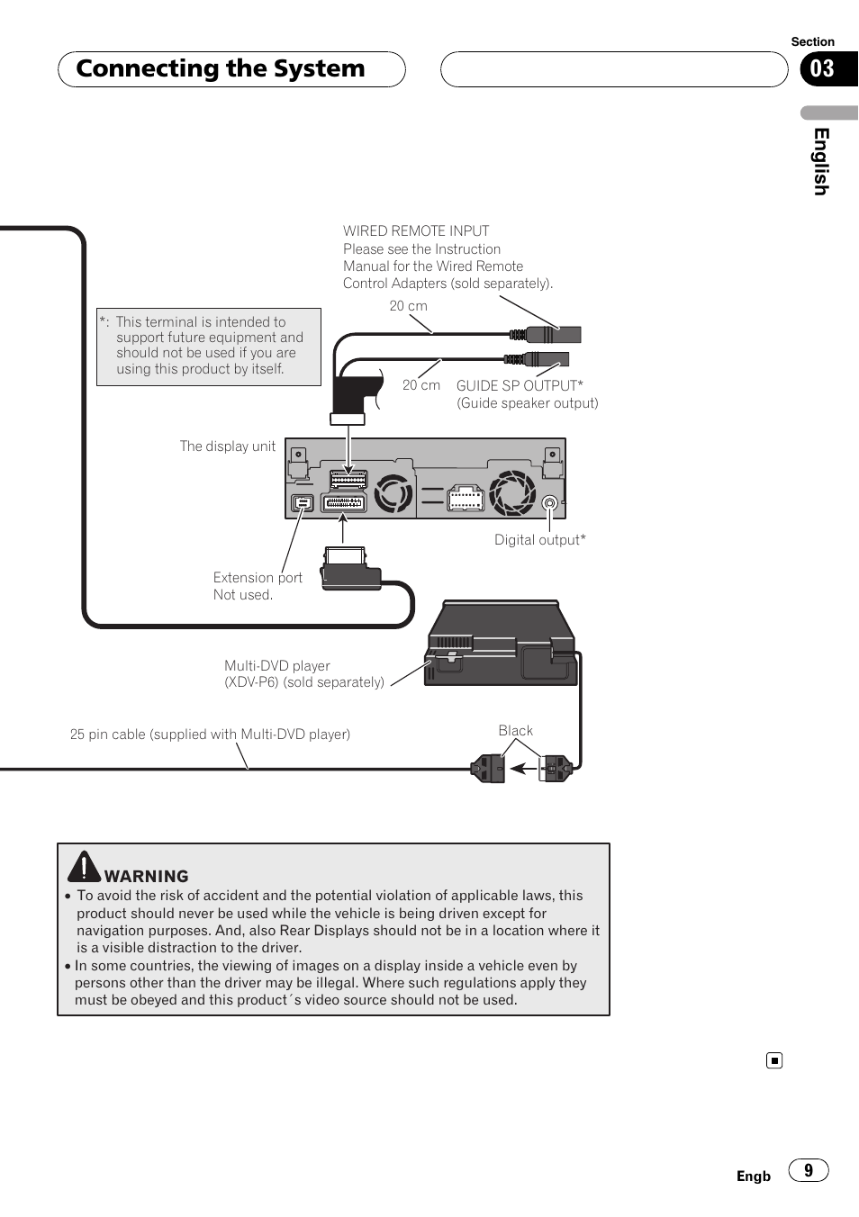 Connecting the system, English | Pioneer AVIC-X3 User Manual | Page 9 / 182