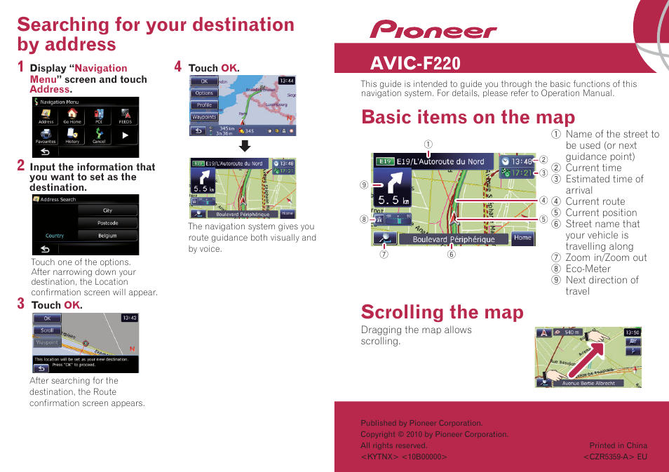 Pioneer AVIC-F220 User Manual | 2 pages