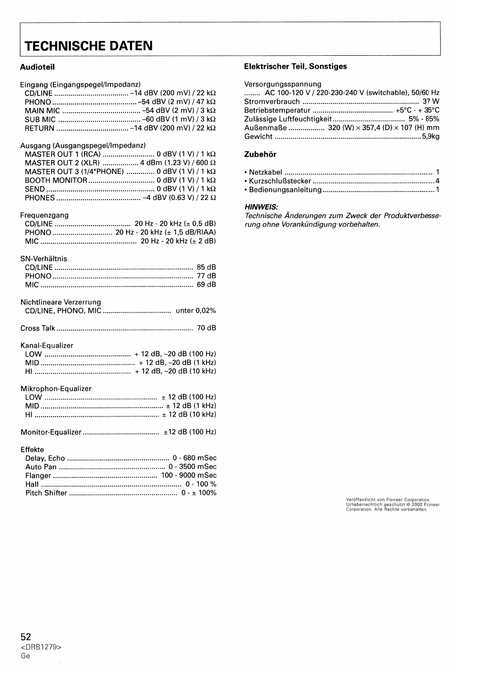 Pioneer DJM-500 User Manual | Page 52 / 108