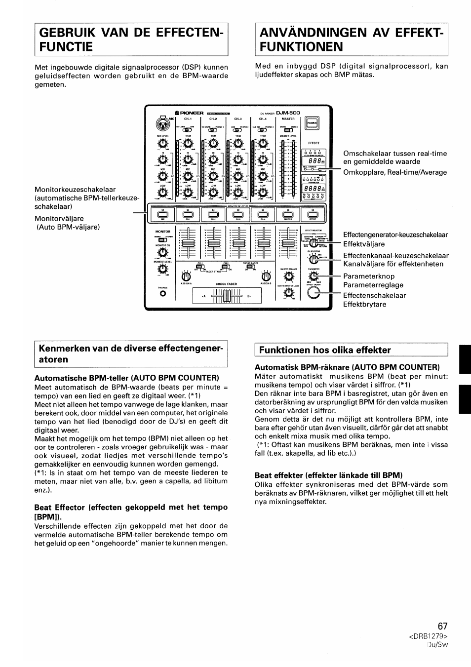 Funktionen hos olika effekter | Pioneer DJM-500 User Manual | Page 67 / 108