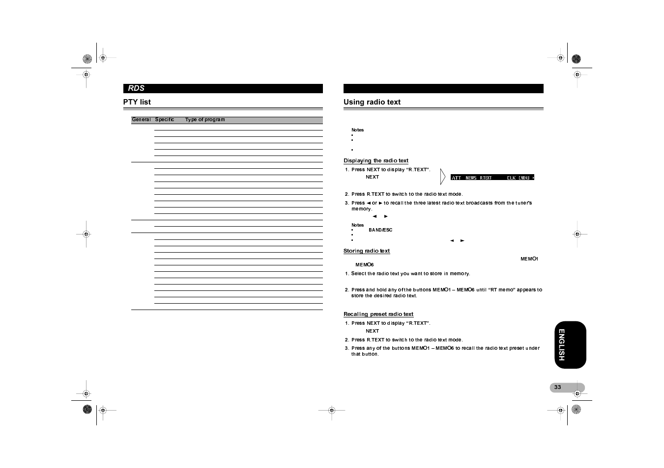 37< olvw, 8vlqj udglr wh[w | Pioneer ANH-P9R User Manual | Page 33 / 56