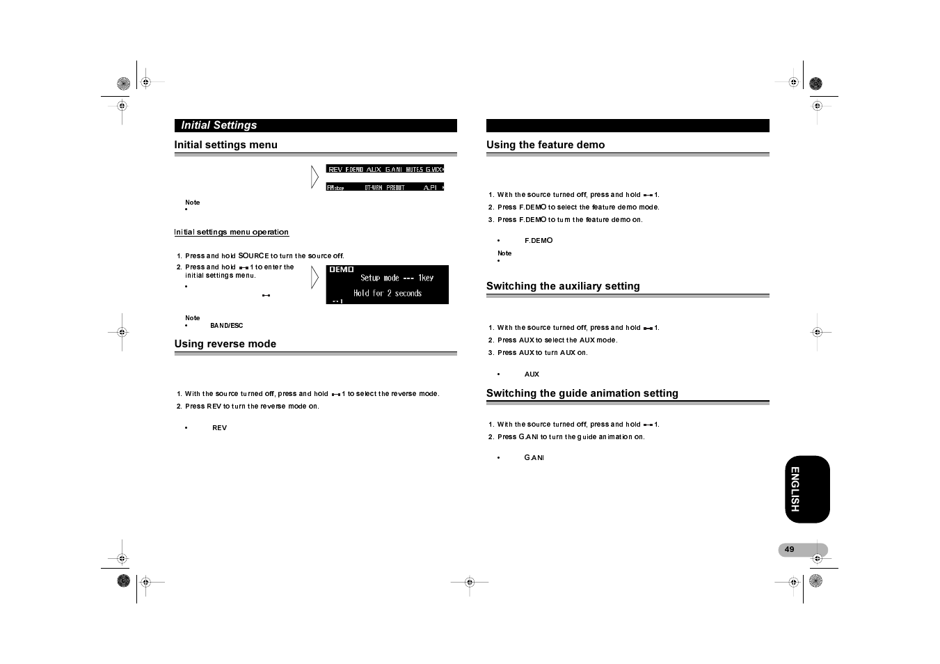 Qlwldo 6hwwlqjv | Pioneer ANH-P9R User Manual | Page 49 / 56