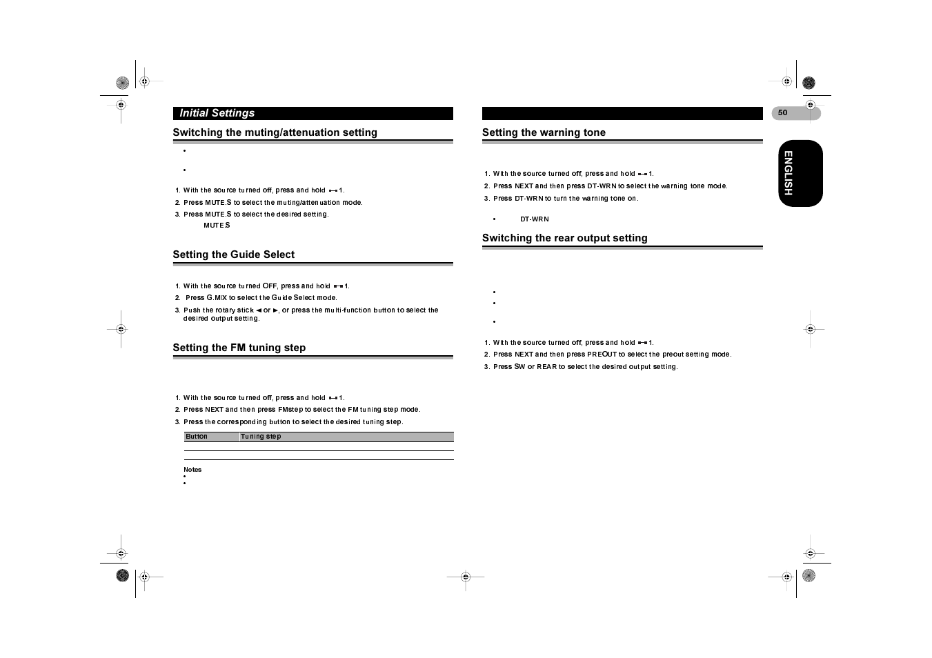 Qlwldo 6hwwlqjv | Pioneer ANH-P9R User Manual | Page 50 / 56