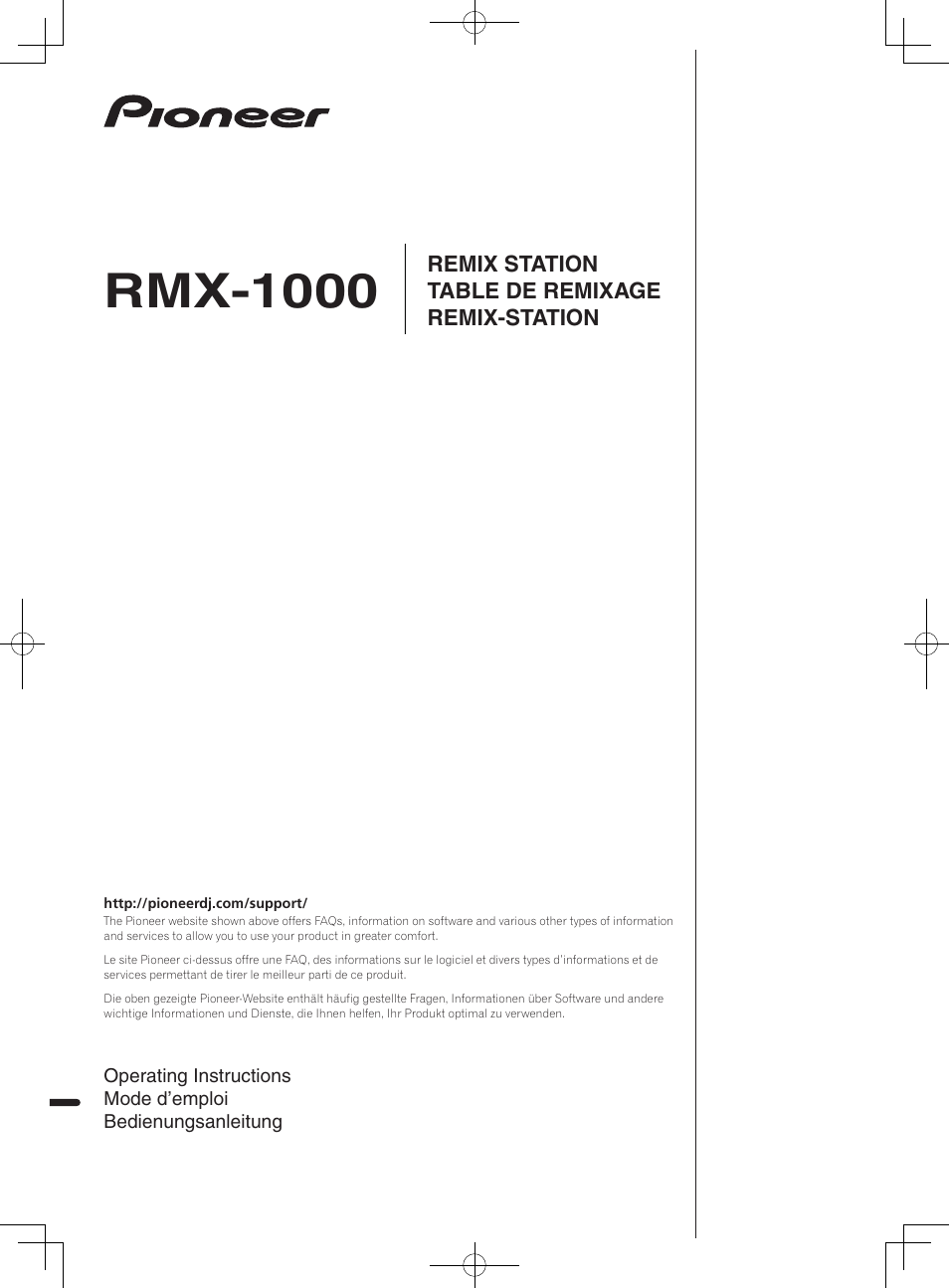 Pioneer RMX-1000-M User Manual | 76 pages