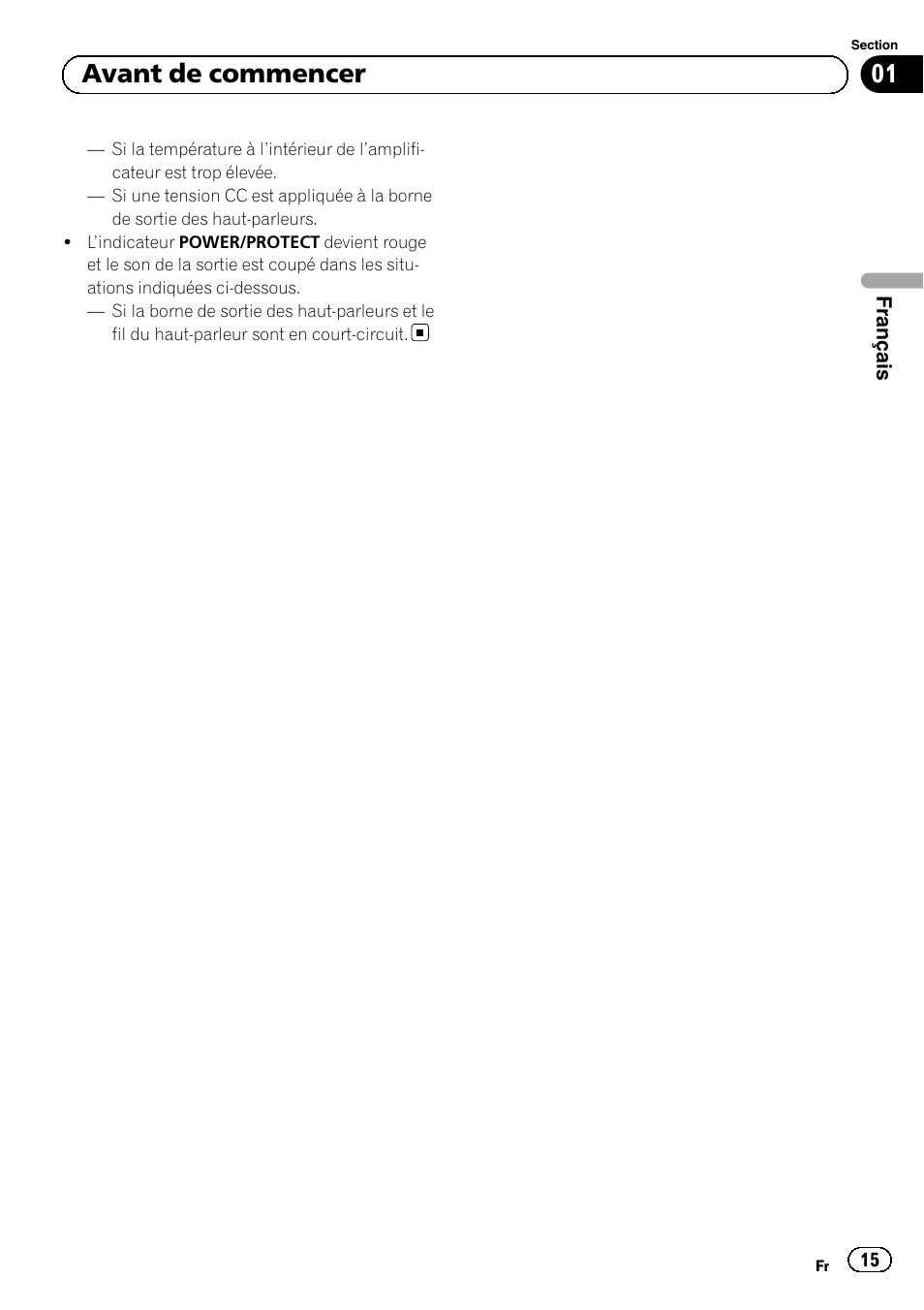 01 avant de commencer | Pioneer GM-D8601 User Manual | Page 15 / 92