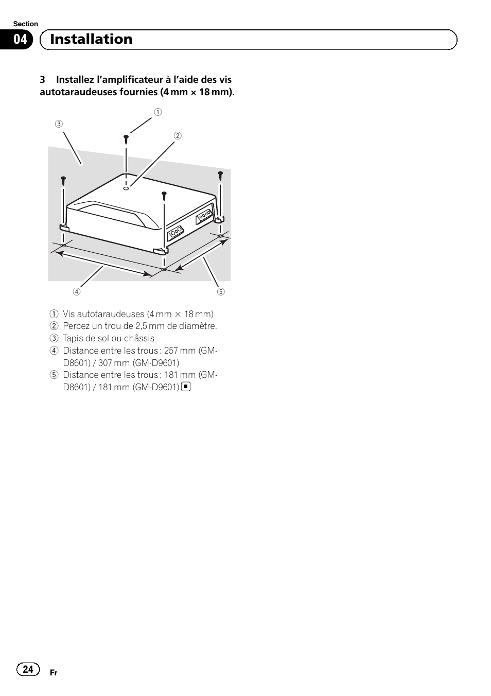 04 installation | Pioneer GM-D8601 User Manual | Page 24 / 92