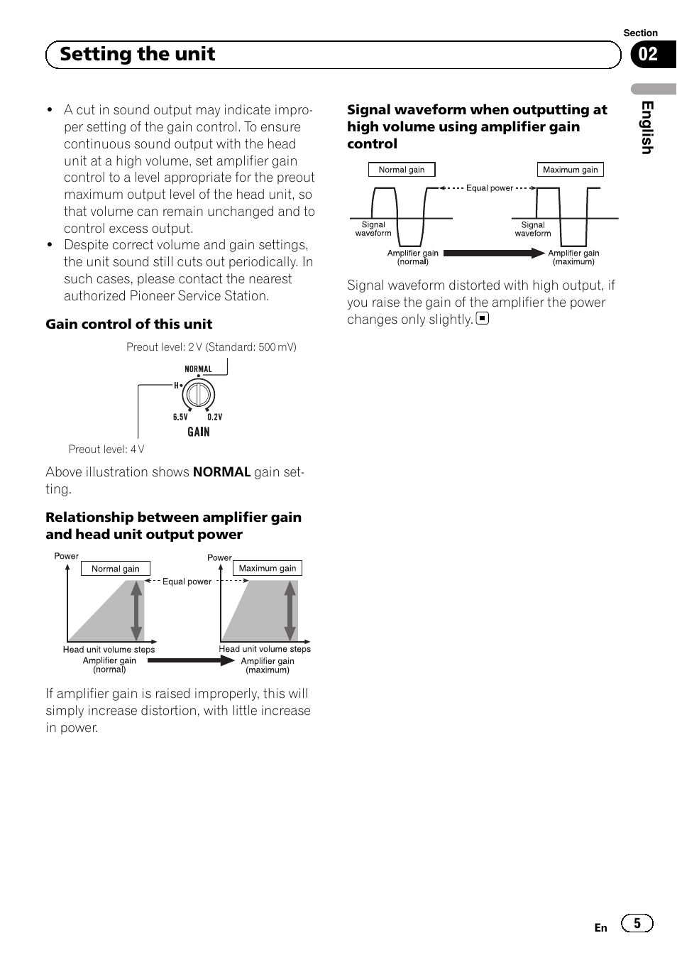 02 setting the unit | Pioneer GM-D8601 User Manual | Page 5 / 92