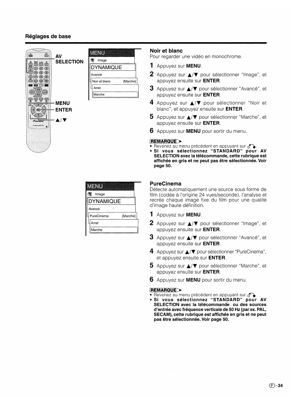 Noir et blanc, Purecinema, Noir et blanc purecinema | Pioneer PDP-503HDE User Manual | Page 101 / 196