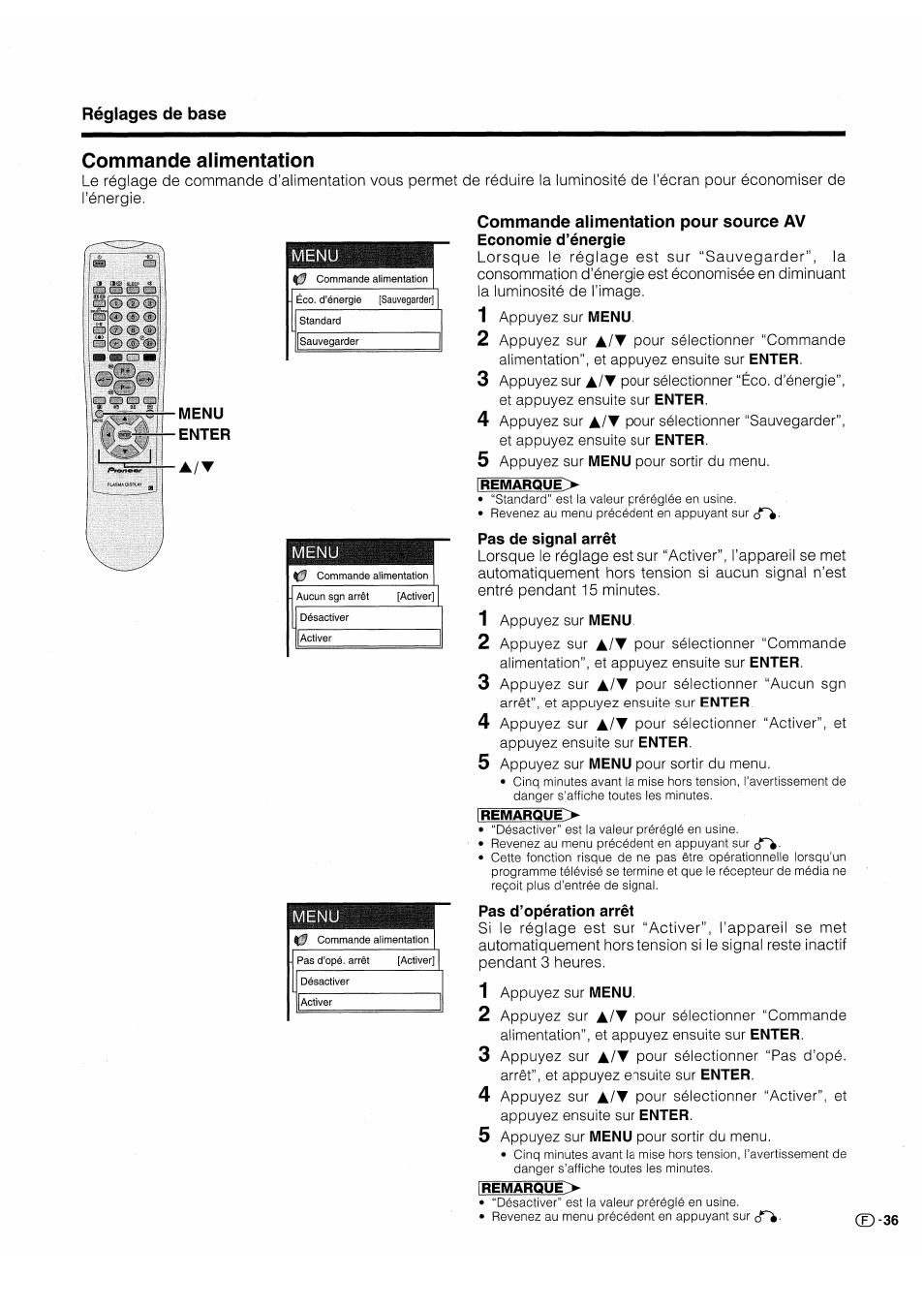 Commande alimentation, Commande alimentation pour source av, Commande d’alimentation | Commande d’alimentation pour source av | Pioneer PDP-503HDE User Manual | Page 103 / 196