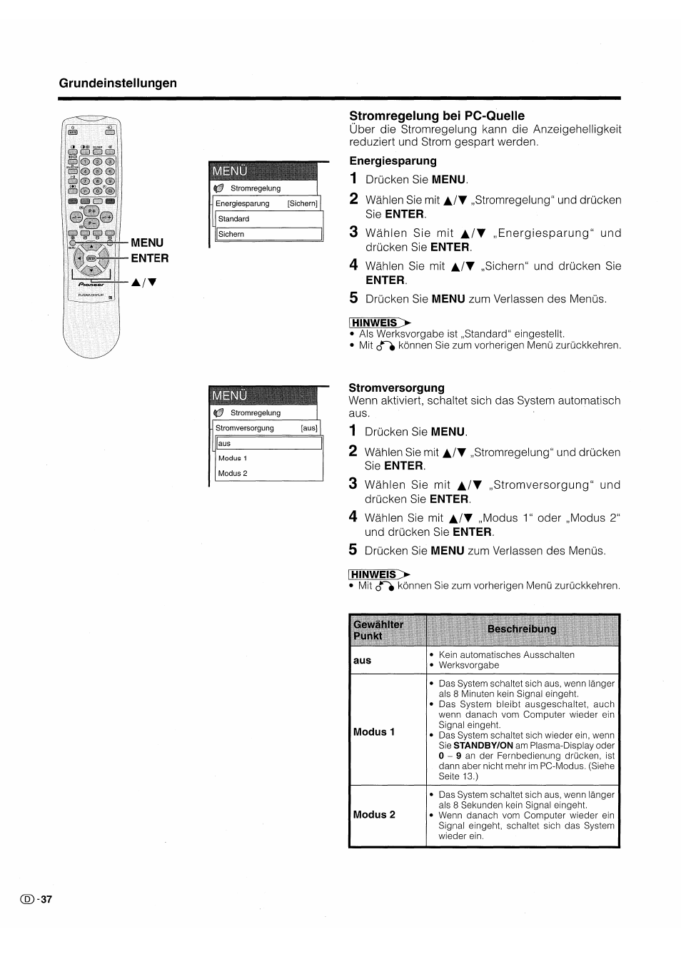 Stromregelung bei pc-quelle | Pioneer PDP-503HDE User Manual | Page 168 / 196