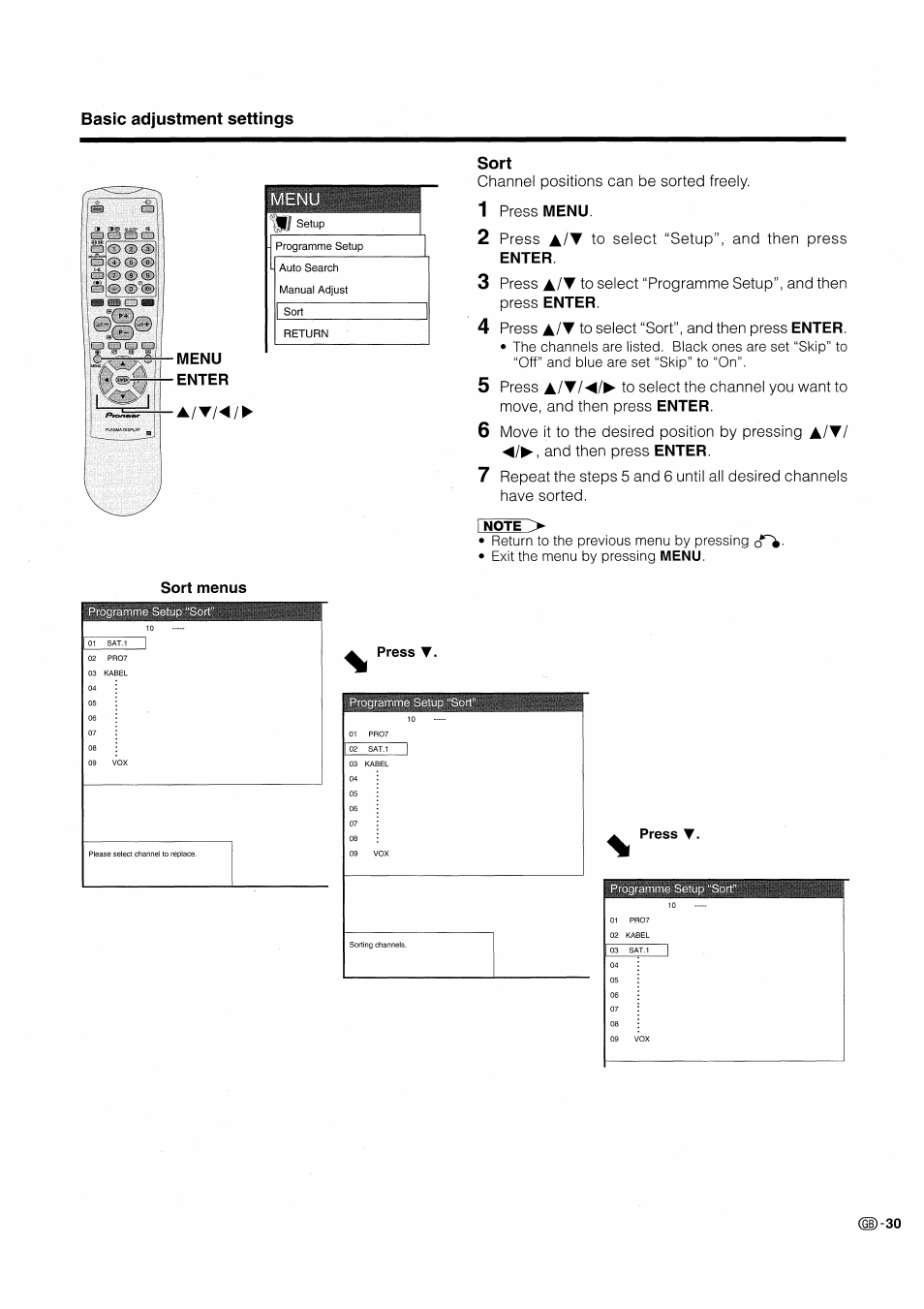 Sort | Pioneer PDP-503HDE User Manual | Page 33 / 196