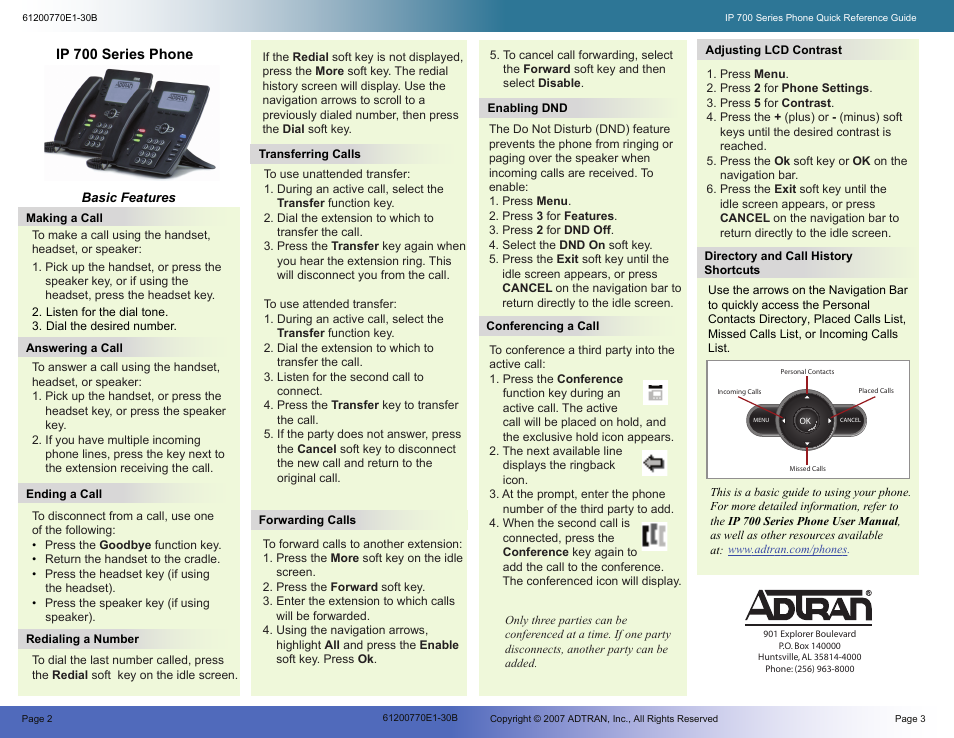 ADTRAN IP 700 User Manual | 2 pages